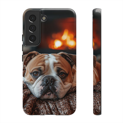 Cozy Bulldog Samsung Galaxy Case – Fireside-Inspired Protective Cover