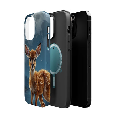 MagSafe-Compatible iPhone Case – Enchanted Fawn Under the Moonlit Sky