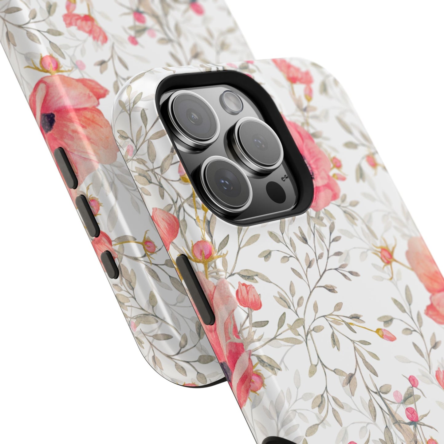 Pink Floral Watercolor MagSafe iPhone Case – Elegant Blossom Design with Magnetic Compatibility