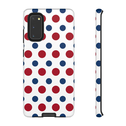 Patriotic Navy, White, and Red Polka Dot Samsung Galaxy Case