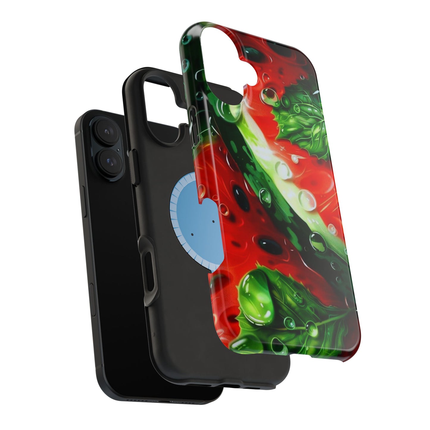 Juicy Watermelon & Mint MasSafe iPhone Case – Tough Dual-Layer, Vibrant Summer Design