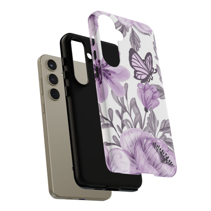 Lavender Bloom Butterfly Samsung Galaxy Case – Delicate Floral Design with Watercolor Details