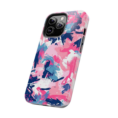 Vibrant Pink & Navy Abstract Splash – iPhone Case