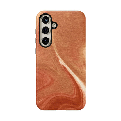 Earthy Terracotta Swirl Samsung Galaxy Case – Warm Marble Texture Design