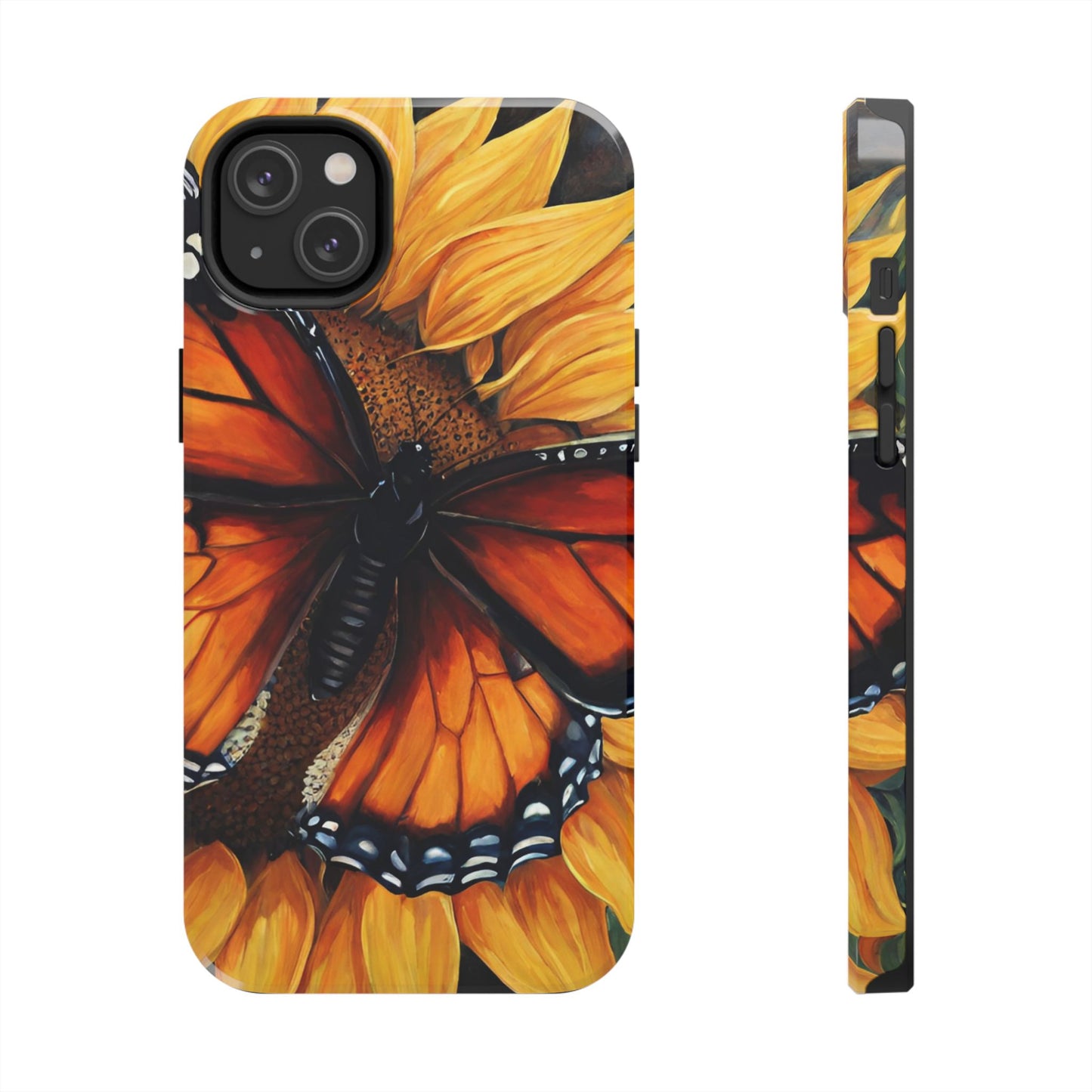 Monarch Butterfly & Sunflower Art – iPhone Case