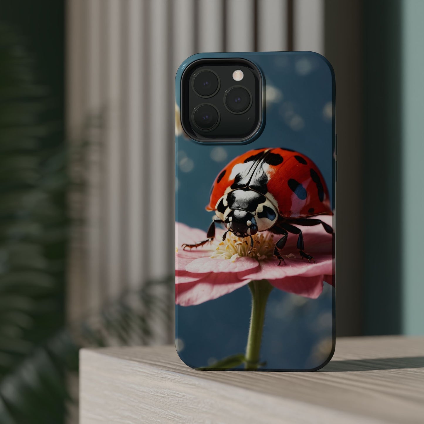 MagSafe iPhone Case: Floral Ladybug Delight