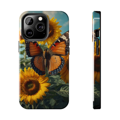 Vibrant Butterfly & Sunflower – iPhone Case