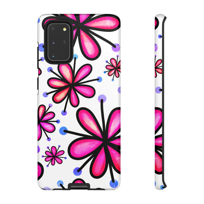 Pink Retro Bloom Samsung Galaxy Case – Ultra-Slim Design, Glossy Finish