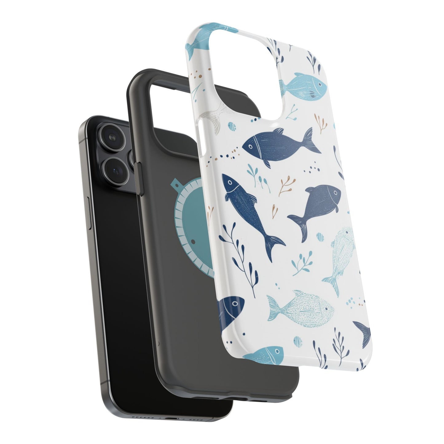 Oceanic Blue Fish Pattern - MagSafe iPhone Series Case