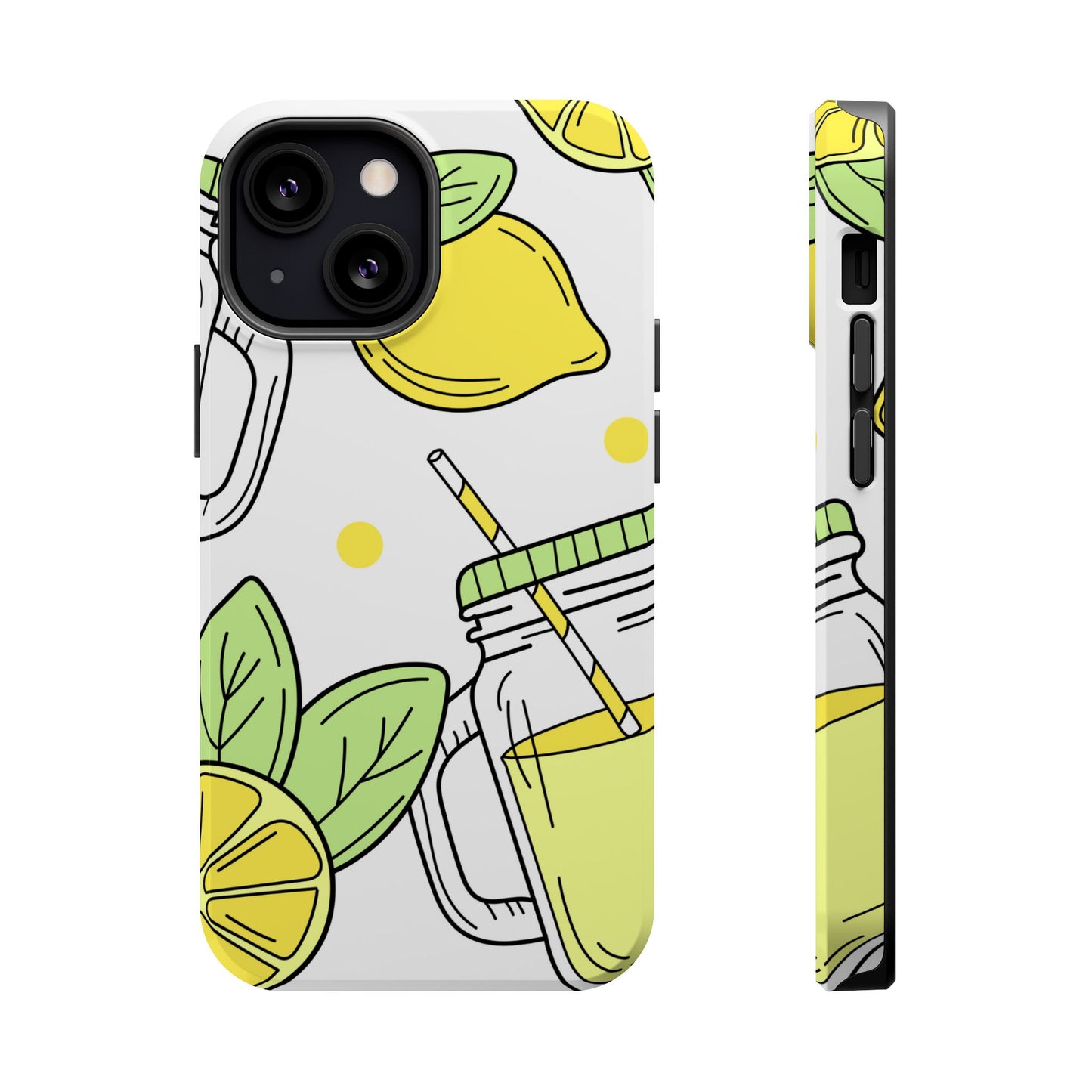 Lemonade Love Tough MagSafe iPhone Case – Fun Lemon Mason Jar Design, Dual-Layer Protection