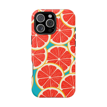 Ruby Grapefruit Pop Tough MagSafe iPhone Case – Vibrant Citrus Design, Shock-Resistant Protection