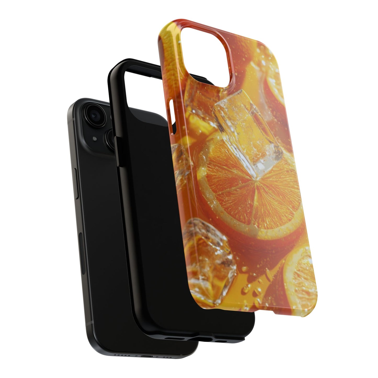 Citrus Orange Splash iPhone Case – Dual-Layer Tough Protection, Vibrant Summer Design