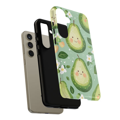 Avocado Face Parade Tough Samsung Galaxy Case – Cute Fruit Design, Dual - Layer Protection - BOGO Cases