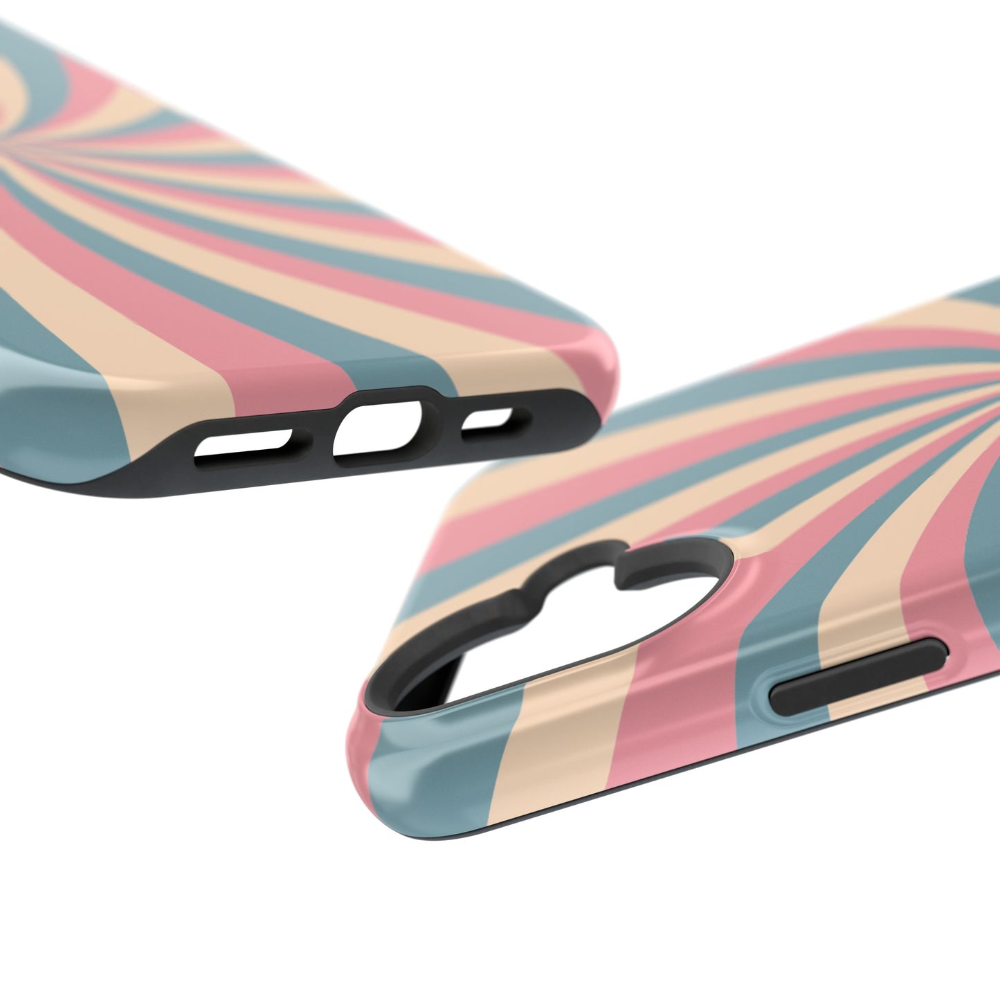 Vintage Pastel Swirl MagSafe iPhone Case – Dual-Layer Protection with 70s-Inspired Design