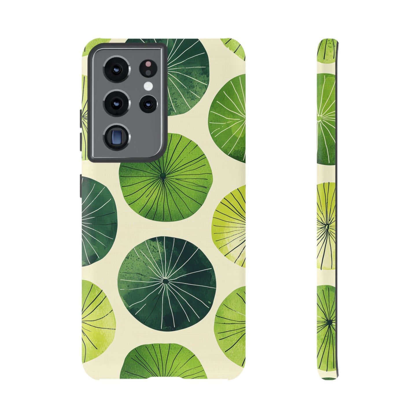 Watercolor Lily Pads Samsung Galaxy Case – Shockproof, Matte Finish, Dual-Layer Protection