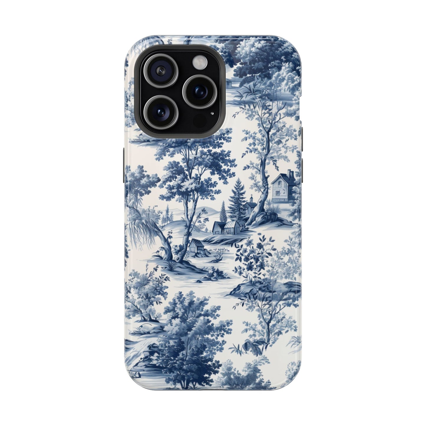 Vintage Charm Blue Toile iPhone Case