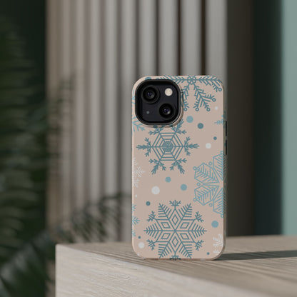 Winter Snowflakes MagSafe iPhone Case – Shockproof, Smooth Matte Finish, Dual-Layer Protection