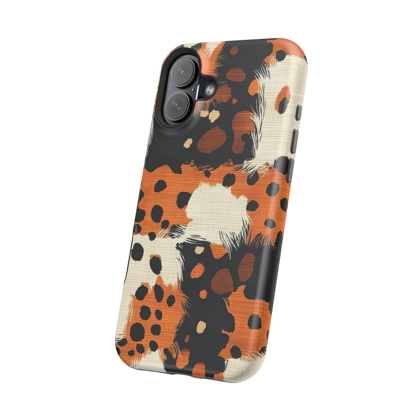 MagSafe iPhone Case: Cheetah Plaid – Brown & Black Pattern