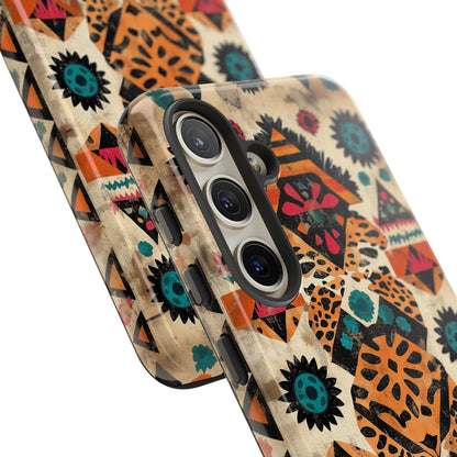 Bohemian Leopard & Tribal Floral Tough Samsung Galaxy Case – Vibrant Eclectic Design, Dual - Layer Protection - BOGO Cases