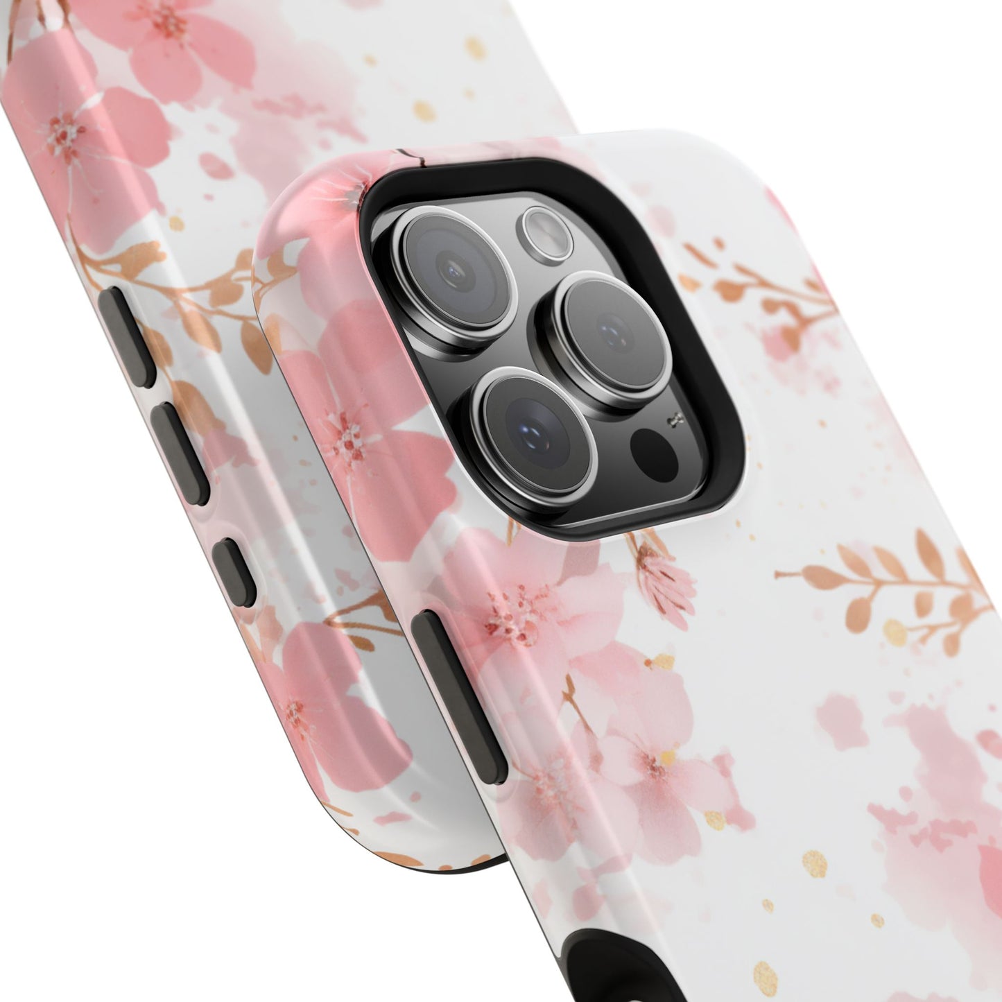 Soft Pink Cherry Blossom MagSafe Case – Floral Elegance with Wireless Charging