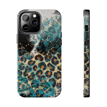 Turquoise Paisley Cowhide Leopard - iPhone Series Case