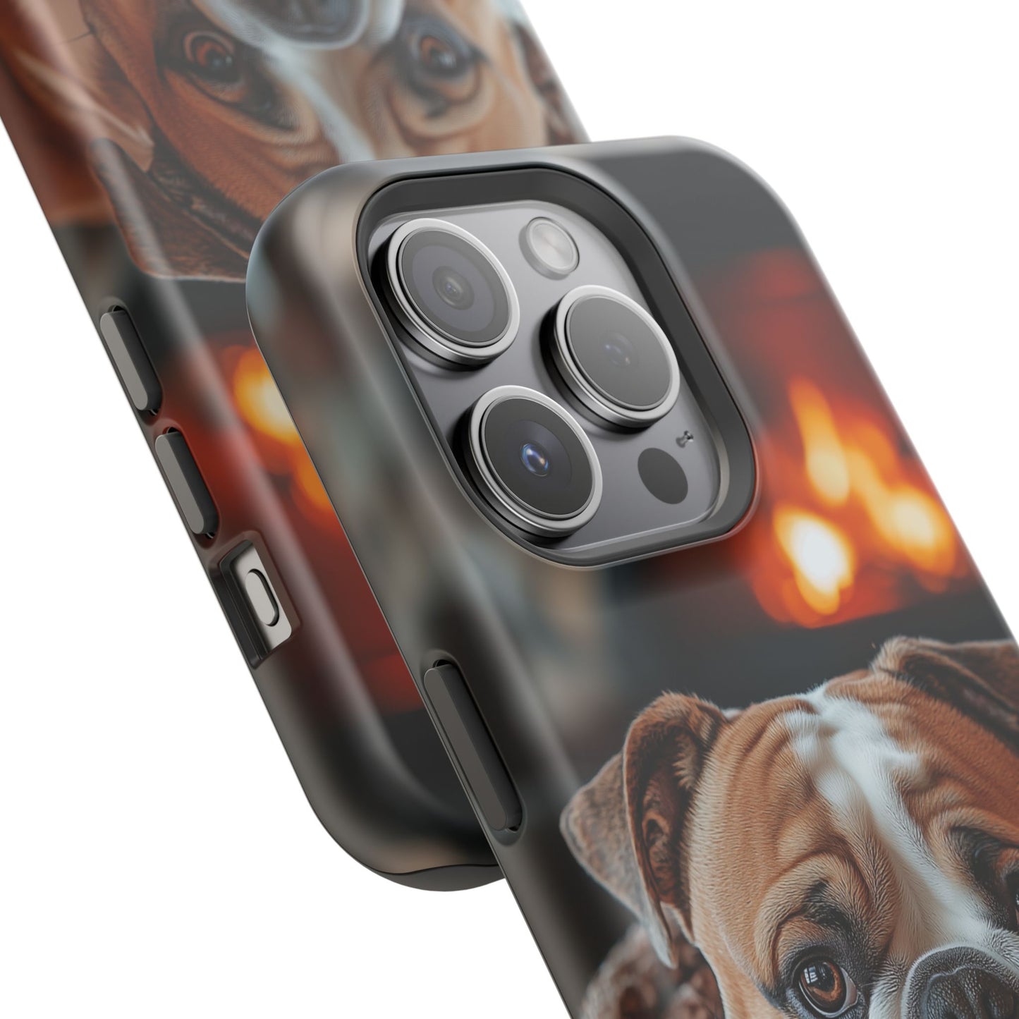 Cozy Bulldog MagSafe Case – Fireside-Inspired Protective Cover