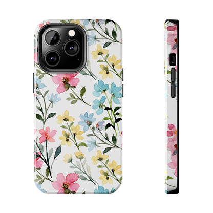 Watercolor Floral Bliss – iPhone Series Case with Pastel Flower Design