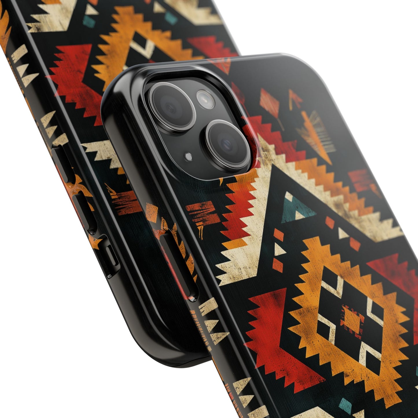 Southwestern Tribal Diamond Tough iPhone Case – Bold Geometric Pattern, Dual - Layer Protection - BOGO Cases