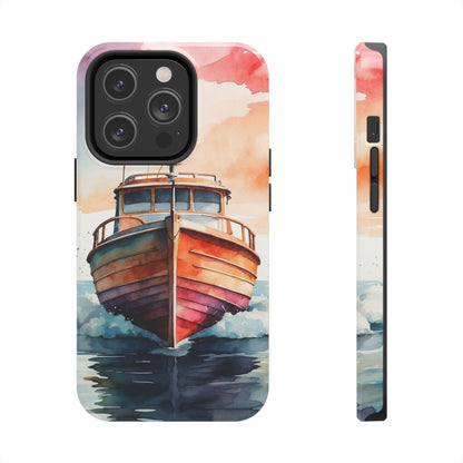 Sunset Sail Watercolor Boat – iPhone Series Case