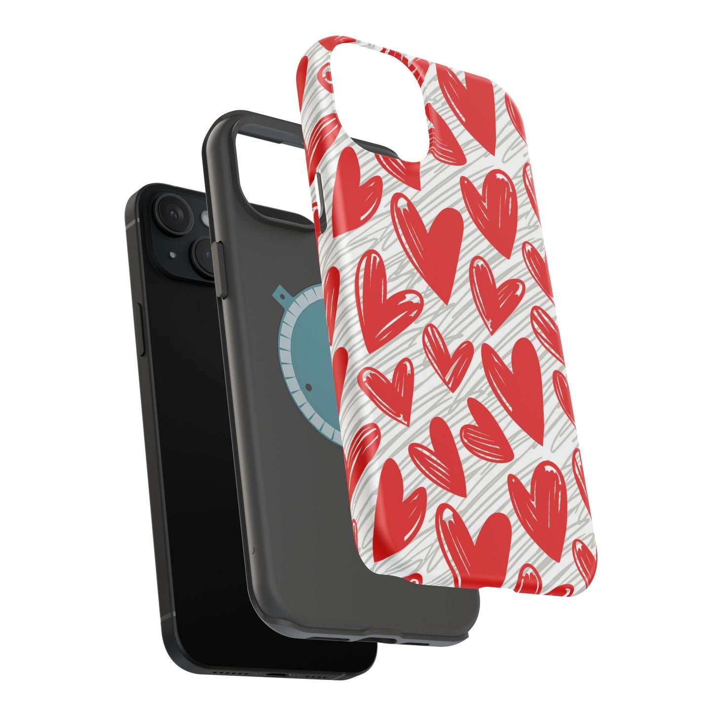 MagSafe Case: Whimsical Heart Doodle