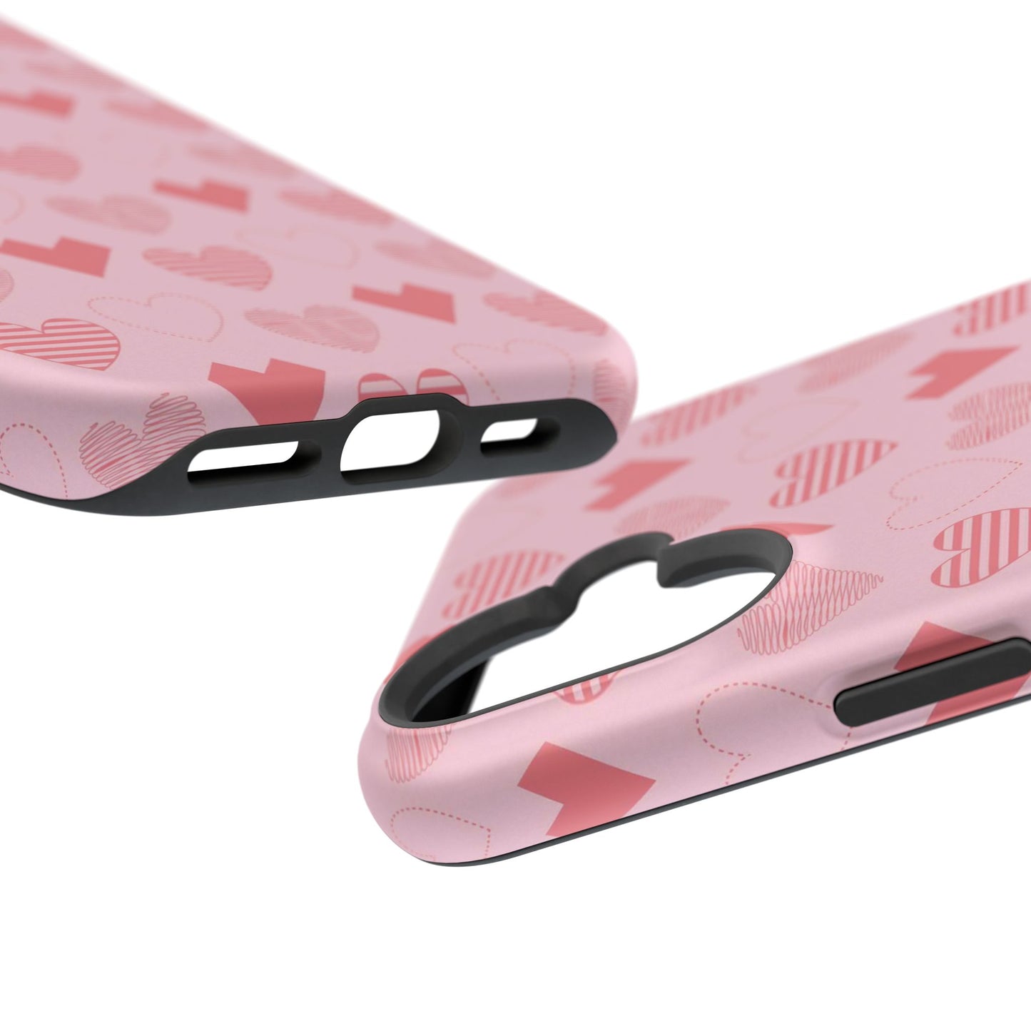 Striped Hearts MagSafe iPhone Case