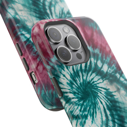 Teal and Pink Tie-Dye MagSafe Case – Stylish and Functional