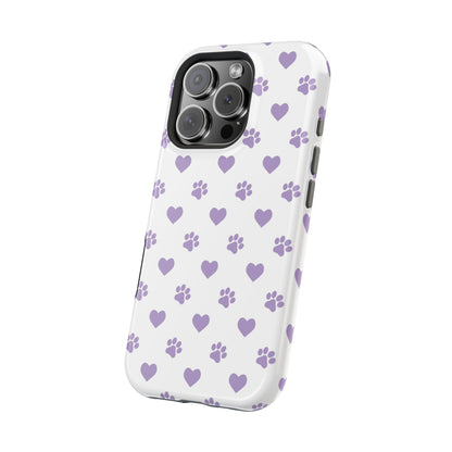 Paw Prints & Hearts – MagSafe iPhone Case with Adorable Pet-Lover Design