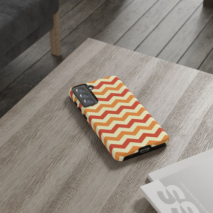 Warm Sunset Chevron – Orange, Red & Cream Geometric Samsung Galaxy Case