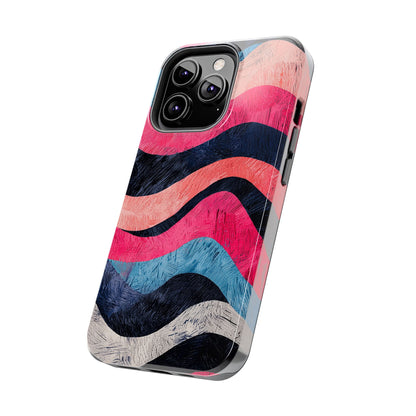 Abstract Wave Pattern iPhone Case – Shockproof, Matte Finish, Dual-Layer Protection