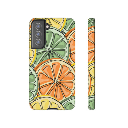 Citrus Zest Tough Samsung Galaxy Case – Bold Lime, Lemon, and Orange Design, Shockproof Protection - BOGO Cases