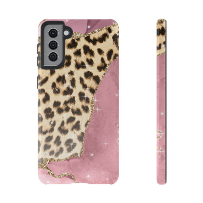 Pink Glam Leopard - Samsung Galaxy Series Case with Glitter Accents