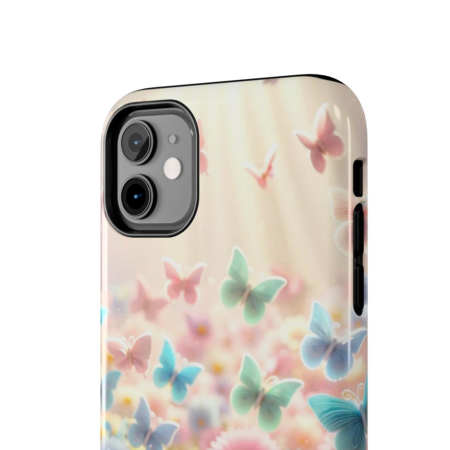 Butterfly Flower Garden - iPhone Case - Pastel Floral Protective Cover