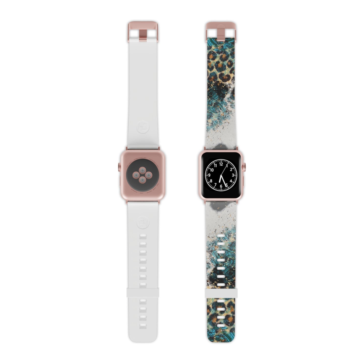 Turquoise Paisley Cowhide Leopard Apple Watch Band