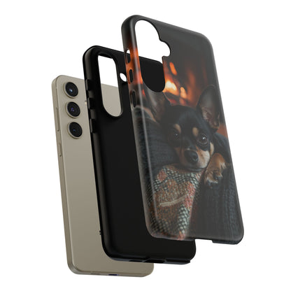 Cozy Chihuahua Fireplace Samsung Galaxy Case – Warm and Protective Design