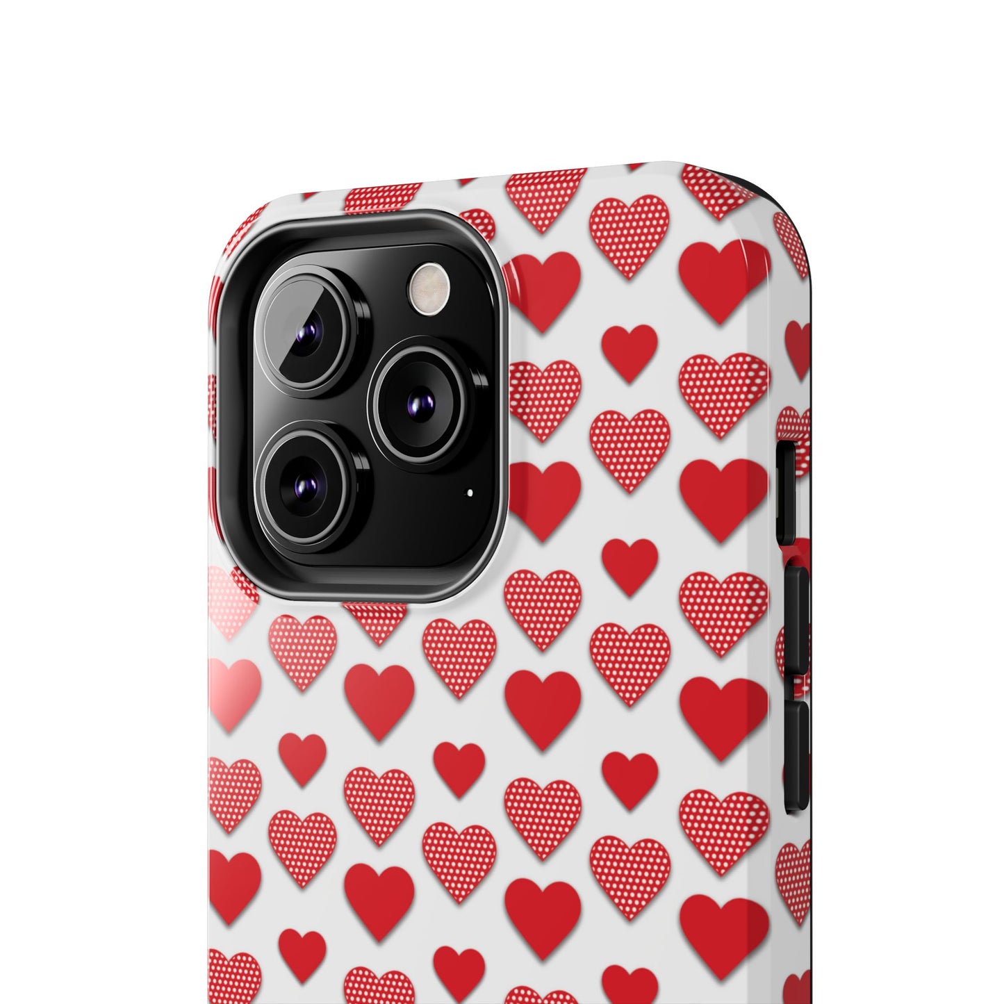 Red & Polka Dot Hearts iPhone Case