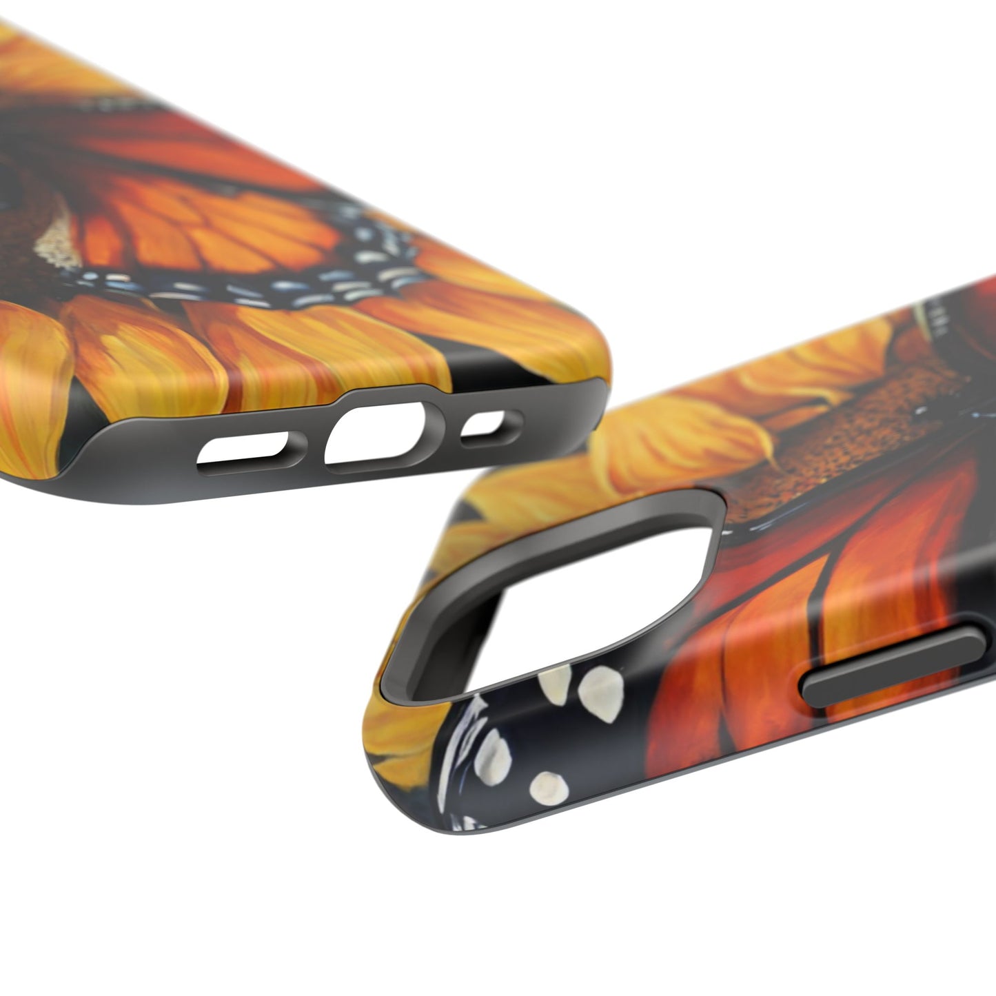 Monarch Butterfly & Sunflower Art – MagSafe iPhone Case