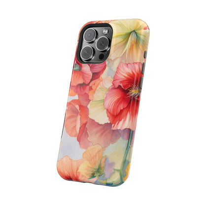 Gumamela Blush Pink Watercolor Floral – MagSafe Compatible iPhone Case