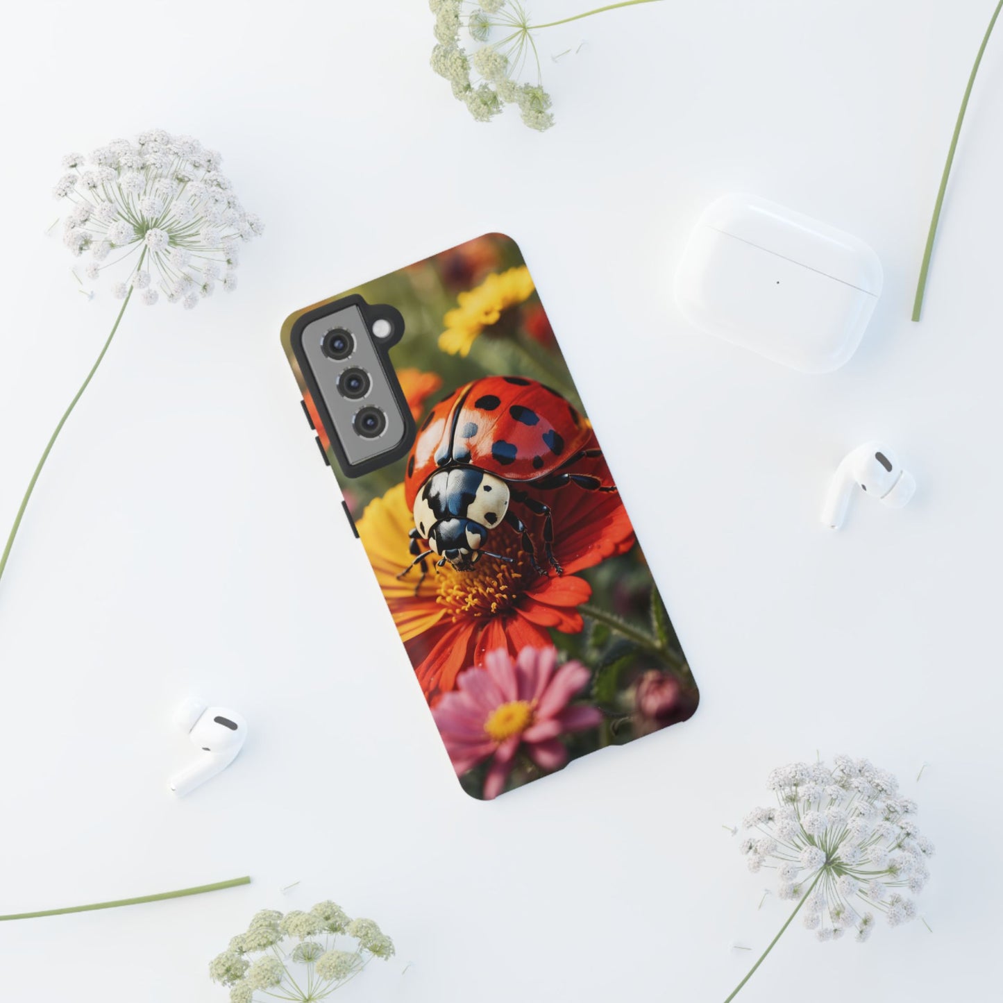 Ladybug on Orange Daisy - Samsung Galaxy Case