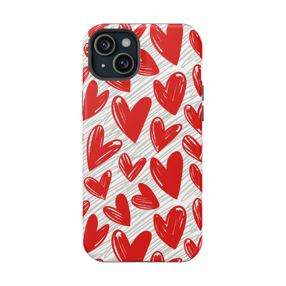 MagSafe Case: Whimsical Heart Doodle