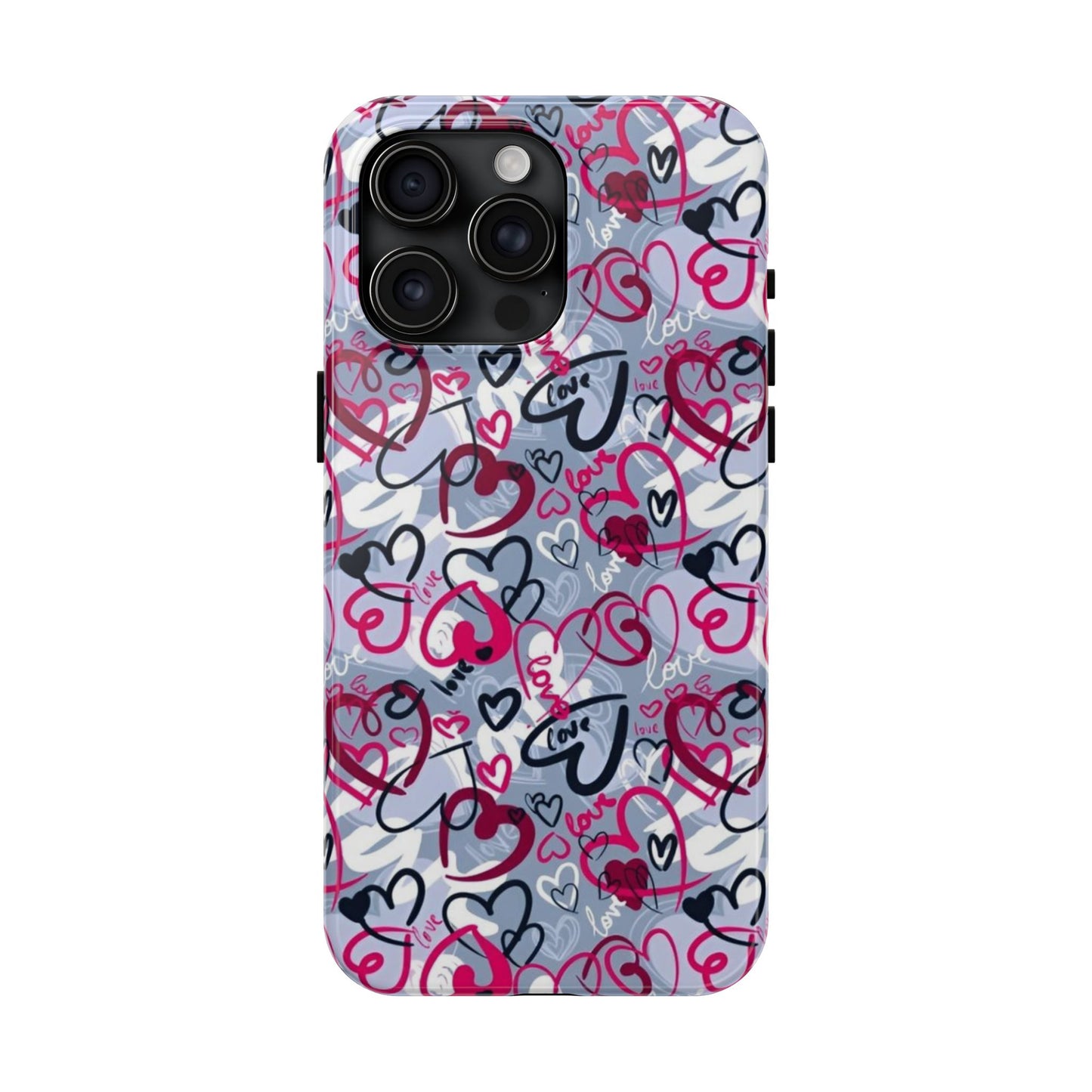 Graffiti Love Hearts iPhone Case