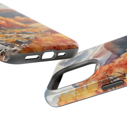 Watercolor Autumn Forest and Mountains - MagSafe iPhone Case