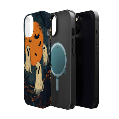 Haunted Ghosts & Full Moon MagSafe iPhone Case – Spooky Halloween Design