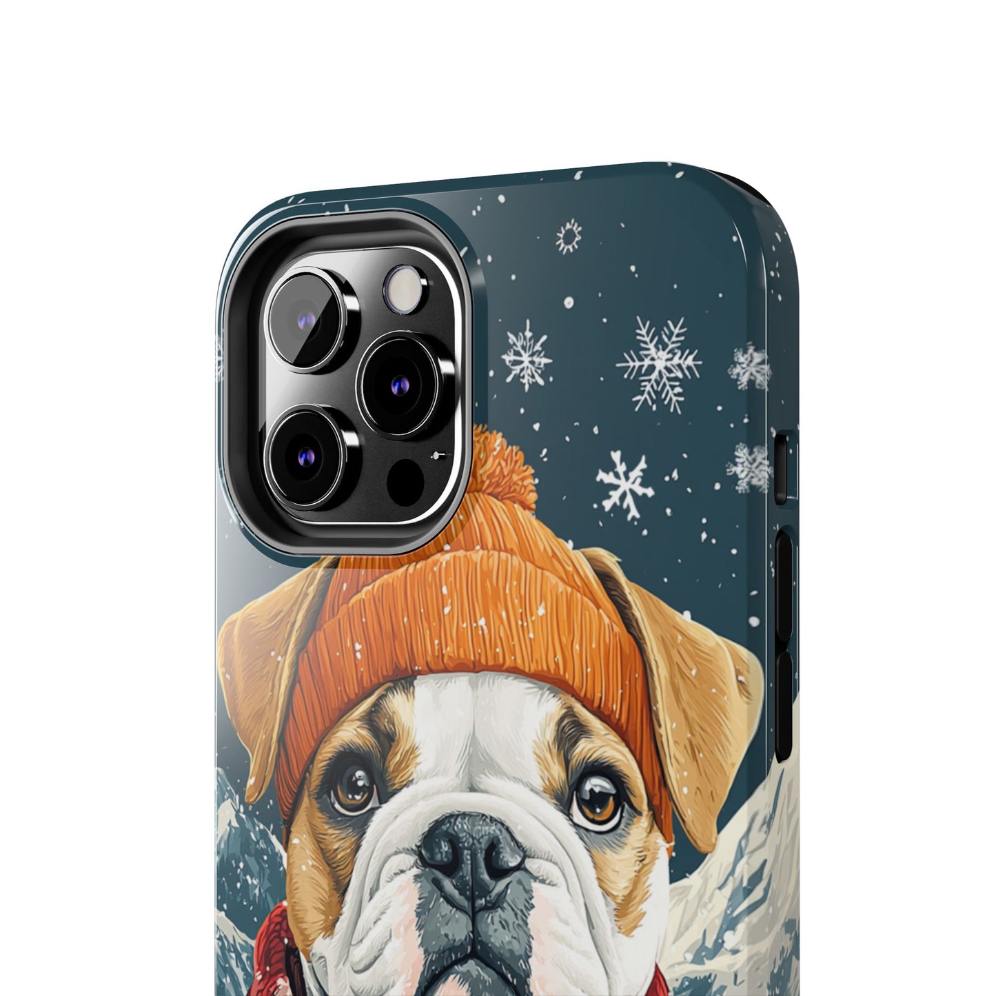 Cozy French Bulldog iPhone Case – Rustic Fireplace Protective Cover