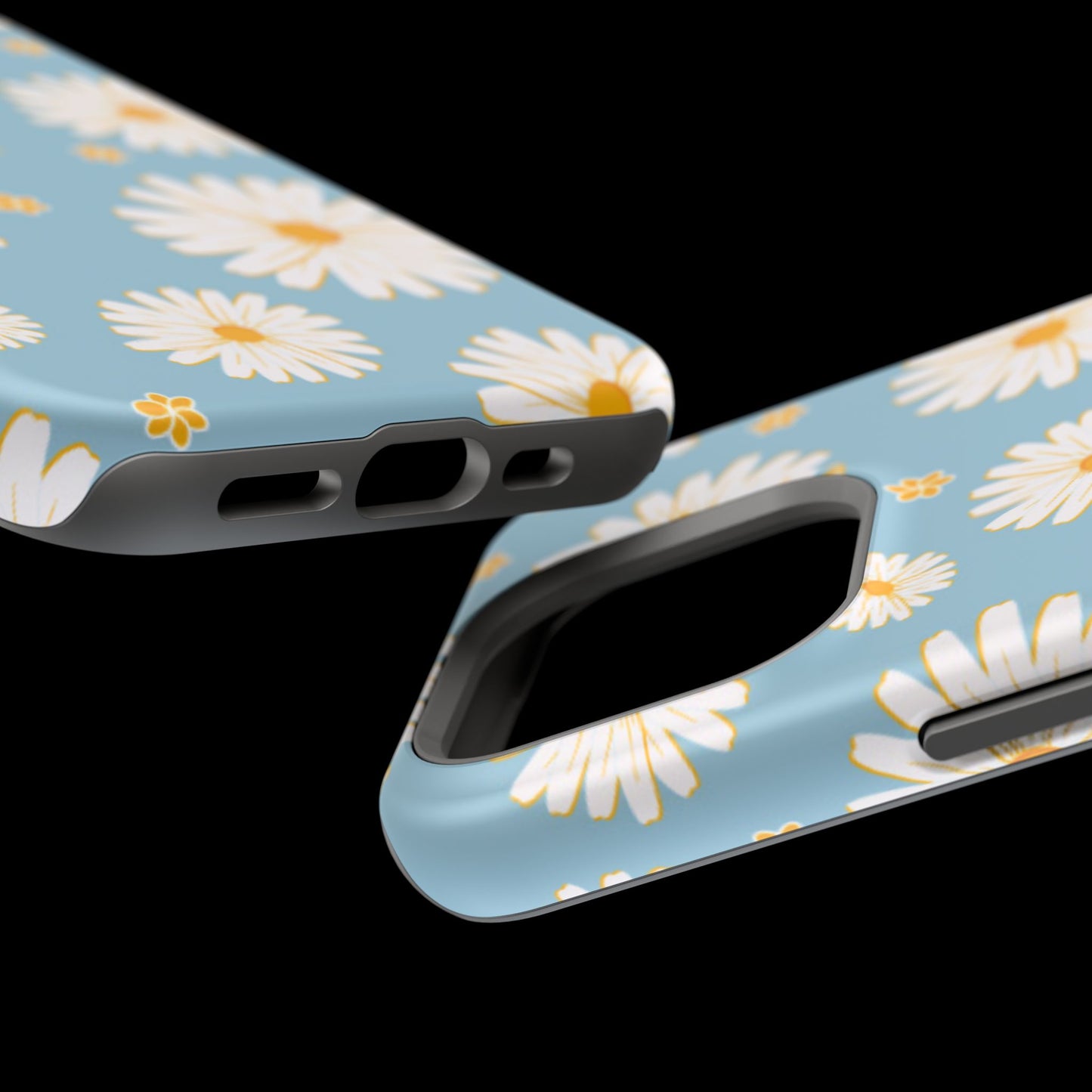 Bright Daisy MagSafe iPhone Case – Light Blue Background, Shockproof and Slim Design